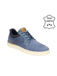 Bullboxer Skórzane sneakersy w kolorze niebieskim rozmiar: 45. Niebieskie buty sportowe casual Bullboxer, bez wzorów, bez zapięcia. Za 258.52 zł.