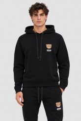 MOSCHINO Czarna bluza męska z kapturem, Rozmiar XL. Czarne bluzy MOSCHINO, m, bez wzorów, z kapturem. Za 859.99 zł.