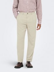 ONLY & SONS Spodnie chino "Onslou" w kolorze beżowym rozmiar: W32/L30. Brązowe eleganckie spodnie Only & Sons, l. Za 109.26 zł.