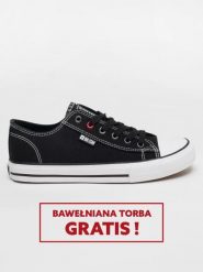 Trampki męskie niskie czarne JJ174601 906. Czarne trampki BIG STAR, m, bez wzorów, bez zapięcia. W wyprzedaży za 88.99 zł.