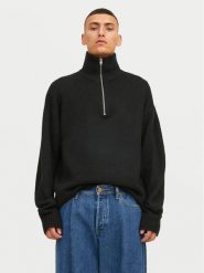 Jack&Jones Sweter Ollie 12241817 Czarny Relaxed Fit. Czarne swetry rozpinane Jack&Jones, m, bez wzorów, z syntetyku, bez kołnierzyka, bez ramiączek. Za 129.99 zł.