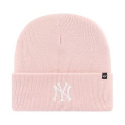Czapka New York Yankees B-HYMKR17ACE-PK. Czerwone czapki zimowe 47 Brand, bez wzorów, z materiału. Za 96.99 zł.