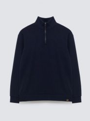 Bluza męska ze stójką granatowa Salih 403. Niebieskie bluzy BIG STAR, l, bez wzorów, z dzianiny, bez kaptura. Za 199.99 zł.