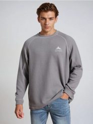 Prążkowana bluza crewneck - szary. Szare bluzy bez kaptura Sinsay, l, bez wzorów, prążkowane, bez kaptura. W wyprzedaży za 22.99 zł.