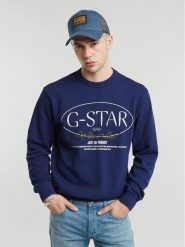 G-Star Raw Bluza Circle D25100-D257 Niebieski Regular Fit. Niebieskie bluzy G-Star Raw, m, bez wzorów, z bawełny, bez kaptura. Za 249.99 zł.