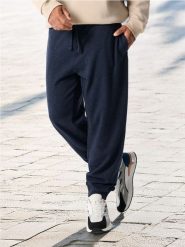 Spodnie jogger - granatowy. Niebieskie joggery i bojówki Sinsay, l, bez wzorów. Za 29.99 zł.
