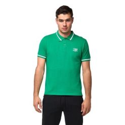 Leone Basic męska koszulka polo z kołnierzykiem. Zielone koszulki polo LEONE 1947 APPAREL, m, bez wzorów, z bawełny, bez kołnierzyka, bez ramiączek. Za 105.21 zł.