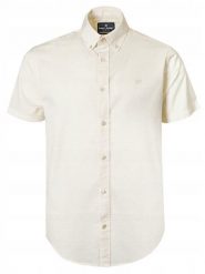 Lniano-Bawełniana Koszula Męska - Pako Jeans - Kolor Kości Słoniowej. Białe koszule Pako Jeans, l, bez wzorów, z bawełny, bez kołnierzyka, bez ramiączek. Za 199.00 zł.