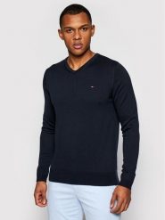 Tommy Hilfiger Sweter MW0MW04979 Granatowy Regular Fit. Niebieskie swetry rozpinane Tommy Hilfiger, l, bez wzorów, z bawełny, bez kołnierzyka, bez ramiączek. Za 489.99 zł.