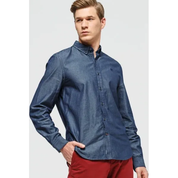 Timberland Koszula Ls Mumford River Modern Chambray Classic , granatowy, rozmiar M. Niebieskie koszule Timberland, m, bez wzorów, z materiału, bez kołnierzyka, bez ramiączek. Za 399.99 zł.