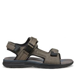 Sandały Geox. Szare sandały Geox, bez zapięcia. Za 259.99 zł.