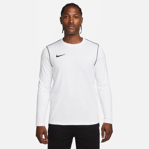 Bluza treningowa męska Nike Park 20 Crew. Białe bielizna termoaktywna Nike, m, bez wzorów, z materiału, bez ramiączek, do piłki nożnej. Za 192.10 zł.