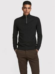 Jack&Jones Sweter Emil 12189339 Czarny Regular Fit. Czarne swetry rozpinane Jack&Jones, m, bez wzorów, z bawełny, bez kołnierzyka, bez ramiączek. Za 109.99 zł.