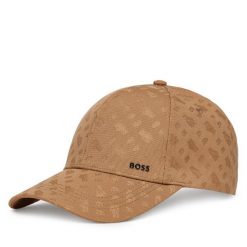 Czapka z daszkiem BOSS. Brązowe czapki z daszkiem Boss, bez wzorów. Za 279.99 zł.