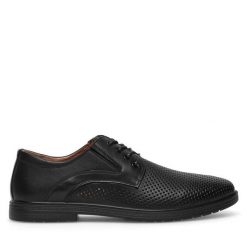 Półbuty Sergio Bardi. Czarne eleganckie półbuty Sergio Bardi, bez wzorów, bez obcasa, bez zapięcia. Za 249.99 zł.