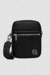 KARL LAGERFELD Czarna saszetka Ikon Outline Crossbody. Czarne torby na ramię KARL LAGERFELD, bez wzorów, bez dodatków. W wyprzedaży za 513.99 zł.