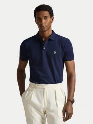 Polo Ralph Lauren Polo 710941439038 Granatowy Slim Fit. Niebieskie koszulki polo Polo Ralph Lauren, m, bez wzorów, z bawełny, bez kołnierzyka, bez ramiączek. Za 599.99 zł.