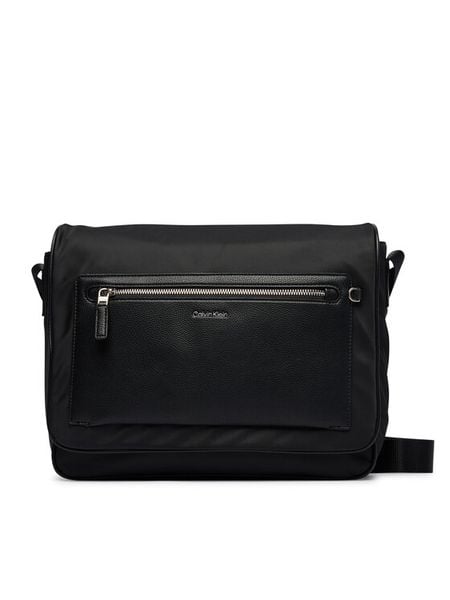 Calvin Klein Torebka Ssnl Raised Logo Flap Messenger LV04D3501G Czarny. Czarne torby na ramię CALVIN KLEIN, bez wzorów, z materiału, na ramię, bez dodatków. Za 569.99 zł.