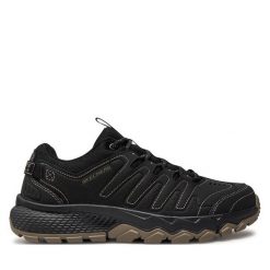 Trekkingi Skechers. Czarne buty trekkingowe Skechers, bez wzorów, bez zapięcia. Za 199.99 zł.