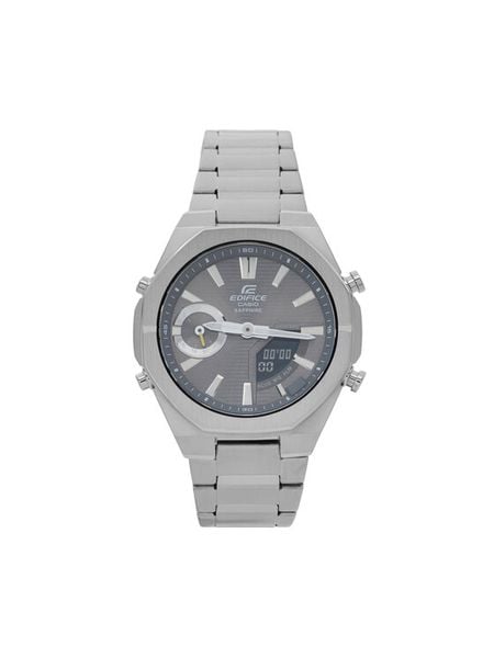 Casio Zegarek Edifice ECB-S10D-8AEF Srebrny. Szare, analogowe zegarki Casio, srebrne. Za 899.99 zł.
