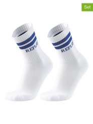 Replay Underwear Skarpety (2 pary) w kolorze białym rozmiar: 39-42. Białe skarpety Replay Underwear, bez wzorów, ze splotem. Za 26.99 zł.