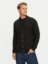 Lindbergh Kardigan 30-804059B Czarny Relaxed Fit. Czarne swetry rozpinane Lindbergh, l, bez wzorów, z bawełny, bez kołnierzyka, bez ramiączek. Za 89.99 zł.