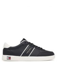 Tommy Jeans Sneakersy Lightweight Flag Leather Court EM0EM01758 Czarny. Czarne buty sportowe casual Tommy Jeans, bez wzorów, z jeansu, bez zapięcia. Za 409.99 zł.
