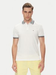 Tommy Hilfiger Polo MW0MW33140 Biały Regular Fit. Białe koszulki polo Tommy Hilfiger, m, bez wzorów, z bawełny, bez kołnierzyka, bez ramiączek. Za 369.99 zł.