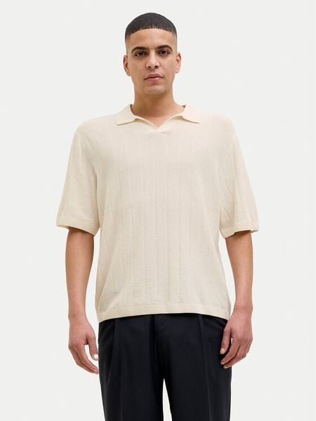Jack & Jones Polo Varenna 12272578 Beżowy Relaxed Fit. Brązowe koszulki polo Jack & Jones, m, bez wzorów, z bawełny, bez kołnierzyka, bez ramiączek. Za 71.99 zł.