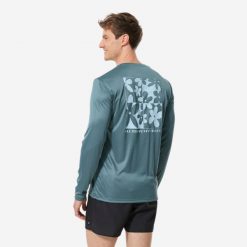 Koszulka UV surfingowa męska Decathlon Water T-shirt Cutyflow długi rękaw. Brązowe bluzki z długim rękawem Decathlon, l, bez wzorów, z dzianiny, bez kołnierzyka, bez ramiączek. Za 59.99 zł.