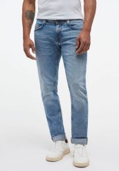 MUSTANG VEGAS SLIM MĘSKIE SPODNIE JEANSOWE JEANSY DŻINSY DENIM BLUE 1015043 5000 202. Niebieskie spodnie materiałowe Mustang, na co dzień, l, bez wzorów, z bawełny, casualowe. Za 209.99 zł.