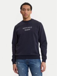 Guess Bluza M6GQ26 K3490 Granatowy Regular Fit. Niebieskie bluzy Guess, l, z aplikacjami, z bawełny, bez kaptura. Za 439.99 zł.