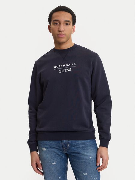 Guess Bluza M6GQ26 K3490 Granatowy Regular Fit. Niebieskie bluzy Guess, l, z aplikacjami, z bawełny, bez kaptura. Za 439.99 zł.