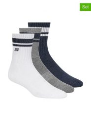 Skechers Skarpety (6 par) w kolorze granatowo-biało-szarym rozmiar: 39-42. Białe skarpety Skechers, bez wzorów, ze splotem. Za 52.42 zł.