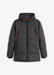 Hydrofobowa, pikowana kurtka funkcyjna na ciepłej podszewce. Niebieskie kurtki bonprix, na zimę, m, bez wzorów, z kapturem. Za 329.99 zł.