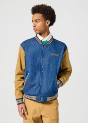 WRANGLER MĘSKA KURTKA VARSITY JACKET DIJON 112357209 W4C4008619. Kurtki Wrangler, m, bez wzorów, bez kaptura. Za 339.99 zł.