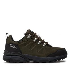 Trekkingi Jack Wolfskin. Zielone buty trekkingowe Jack Wolfskin, bez wzorów, bez zapięcia. Za 419.99 zł.