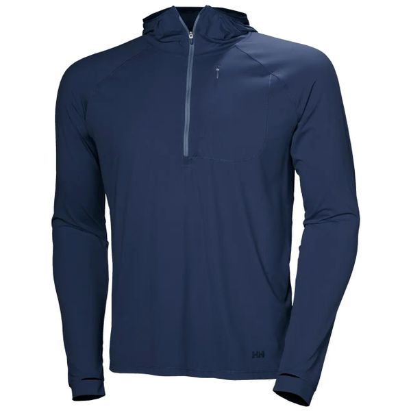 Bluza z kapturem 1/2 zip Helly Hansen Shine Solen. Niebieskie bluzy z kapturem Helly Hansen, l, bez wzorów, z elastanu, z kapturem. Za 385.00 zł.