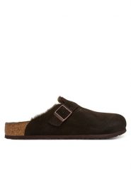 Birkenstock Klapki Boston Fur 1020567 Brązowy. Brązowe klapki Birkenstock, ze skóry. Za 726.99 zł.