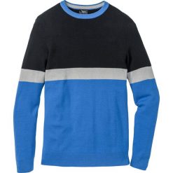 Sweter Regular Fit bonprix lodowy niebieski - czarny. Swetry nierozpinane marki bonprix. Za 74.99 zł.