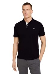 Tom Tailor Polo 1027713 Czarny Regular Fit. Czarne koszulki polo Tom Tailor, m, bez wzorów, z bawełny, bez kołnierzyka, bez ramiączek. Za 69.99 zł.