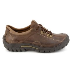 KOMODO Buty męskie trekkingowe skórzane 936K brązowe. Brązowe trekkingi bez wzorów, ze skóry, bez zapięcia. Za 377.80 zł.