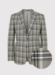 PAKO LORENTE – Marynarka garniturowa w kolorze beżowym w kratę. Brązowe garnitury Pako Lorente, bez wzorów. Za 199.99 zł.