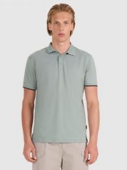 4F Koszulka polo regular męska - oliwkowa/khaki XL. Brązowe koszulki polo sportowe 4F, m, bez wzorów, z bawełny, bez kołnierzyka, bez ramiączek. W wyprzedaży za 79.99 zł.