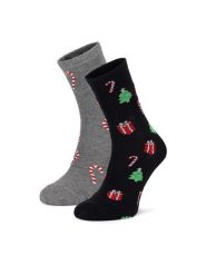 Lasocki Zestaw 2 par wysokich skarpet męskich 2MB-001-AW24 (2-pack) Szary. Szare skarpety Lasocki, bez wzorów, z bawełny. Za 29.99 zł.