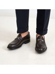 British Passport Skórzane mokasyny "Bit" w kolorze brązowym rozmiar: 44. Brązowe botki sznurowane British Passport, bez wzorów, bez obcasa, bez zapięcia. Za 478.99 zł.