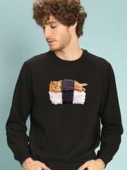 WOOOP Bluza "Sushi Cat" w kolorze czarnym rozmiar: XL. Czarne bluzy Wooop, xl, bez wzorów, z bawełny, bez kaptura. Za 143.56 zł.