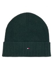 Tommy Hilfiger Czapka Flag AM0AM12796 Zielony ciemny. Zielone czapki zimowe Tommy Hilfiger, bez wzorów, z bawełny. Za 189.99 zł.