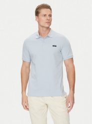 Calvin Klein Polo K10K111196 Błękitny Slim Fit. Niebieskie koszulki polo CALVIN KLEIN, m, bez wzorów, z bawełny, bez kołnierzyka, bez ramiączek. Za 179.99 zł.