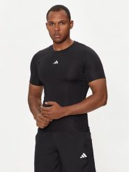 Adidas Koszulka techniczna Techfit Compression JE6698 Czarny Slim Fit. Czarne t-shirty sportowe Adidas, bez wzorów, z syntetyku, bez ramiączek, na fitness i siłownię. Za 119.99 zł.